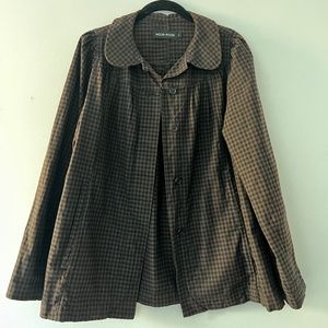 Wood Wood Gingham Print Button Up Coat